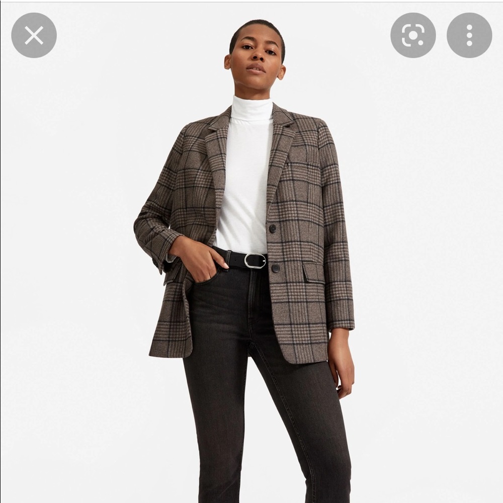 Everlane Wool Oversized Blazer in Chocolate